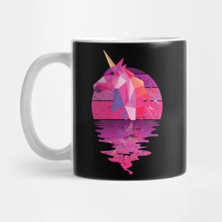 Vintage cute unicorn reflected on lights of moon Mug